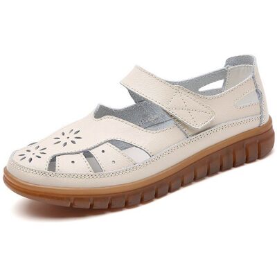 INSFITY Sandales Femme Été Bout Fermé Confortables à Scratch Chaussures Plates Décontractées Antidérapant - Beige Beige - Publicité INSFITY Sandales Femme Été Bout Fermé Confortables à Scratch Chaussures Plates Décontractées Antidérapant - Beige Beige - Publicité