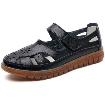 INSFITY Sandales Femme Été Bout Fermé Confortables à Scratch Chaussures Plates Décontractées Antidérapant - Noir Noir - Publicité INSFITY Sandales Femme Été Bout Fermé Confortables à Scratch Chaussures Plates Décontractées Antidérapant - Noir Noir - Publicité