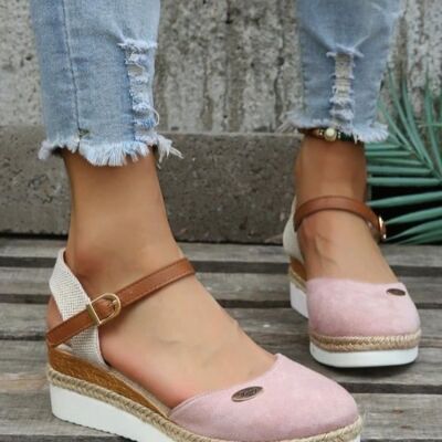 Sandales Femme INSFITY - Simili cuir Antidérapant Talon haut Bicolore - Rose Rose - Publicité Sandales Femme INSFITY - Simili cuir Antidérapant Talon haut Bicolore - Rose Rose - Publicité