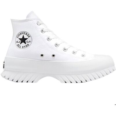 Baskets Femme - CONVERSE Chuck Taylor All Star Lugged 2.0 Hi - Blanc - Talon Plat - Lacets Blanc - Publicité Baskets Femme - CONVERSE Chuck Taylor All Star Lugged 2.0 Hi - Blanc - Talon Plat - Lacets Blanc - Publicité
