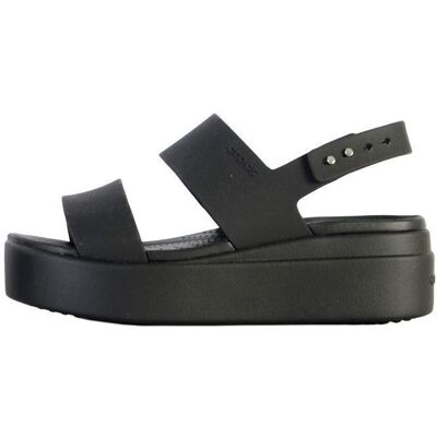 Sandales à bride Crocs Brooklyn low wedge - Noir Noir - Publicité Sandales à bride Crocs Brooklyn low wedge - Noir Noir - Publicité