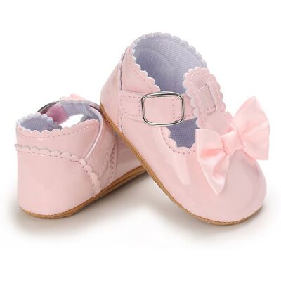 INSFITY Chaussure Bowknot Nœud Premier Pas Fille en similicuir avec Semelle antidérapante Douce Rose Rose - Publicité INSFITY Chaussure Bowknot Nœud Premier Pas Fille en similicuir avec Semelle antidérapante Douce Rose Rose - Publicité