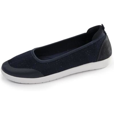Isotoner Ballerines marine lurex femme Bleu - Publicité Isotoner Ballerines marine lurex femme Bleu - Publicité