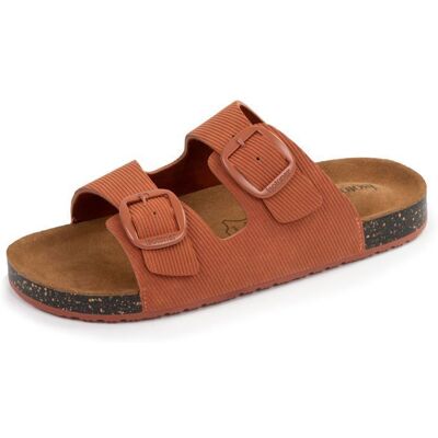 Isotoner Sandales à doubles brides ultra confortables semelle intérieure cuir rouille femme Orange - Publicité Isotoner Sandales à doubles brides ultra confortables semelle intérieure cuir rouille femme Orange - Publicité