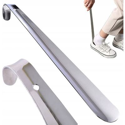 Cobye- Chausse-pied long en métal avec crochet – Modèle grande longueur 52 cm Gris - Publicité Cobye- Chausse-pied long en métal avec crochet – Modèle grande longueur 52 cm Gris - Publicité