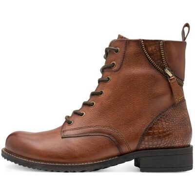 Bottines femme Tamaris en cuir à lacets - marron Marron - Publicité Bottines femme Tamaris en cuir à lacets - marron Marron - Publicité