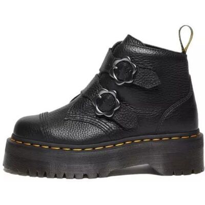 Bottes - Dr Martens - Devon Flwr - Plate-forme Quad - Boucle de serrage - Cuir Nappa fraisé Noir - Publicité Bottes - Dr Martens - Devon Flwr - Plate-forme Quad - Boucle de serrage - Cuir Nappa fraisé Noir - Publicité