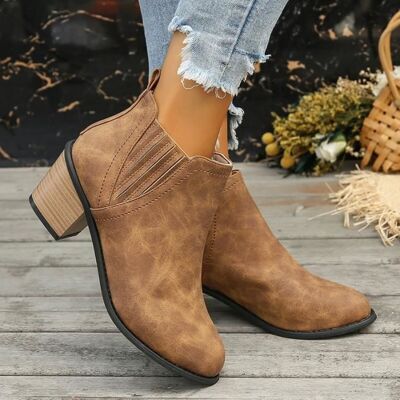 FONDUPIN Bottine FemmeSimilicuir Boots Femme Mode Talon CarréBottes Femme Bout RondMarron Marron - Publicité FONDUPIN Bottine FemmeSimilicuir Boots Femme Mode Talon CarréBottes Femme Bout RondMarron Marron - Publicité