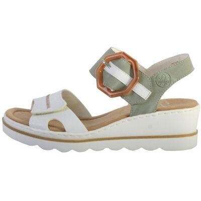 Sandales compensées - RIEKER - 67476 - Femme - Blanc - Talon 54 cm Blanc - Publicité Sandales compensées - RIEKER - 67476 - Femme - Blanc - Talon 54 cm Blanc - Publicité