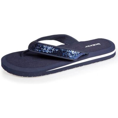 Isotoner Tongs confortables dessus moelleux marine femme Bleu - Publicité Isotoner Tongs confortables dessus moelleux marine femme Bleu - Publicité
