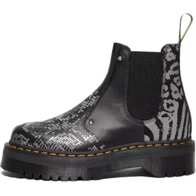 Botte Dr Martens CHELSEA-2976 QUAD PLATFORME - Noir - Cuir - Plateau - Mixte Noir - Publicité Botte Dr Martens CHELSEA-2976 QUAD PLATFORME - Noir - Cuir - Plateau - Mixte Noir - Publicité