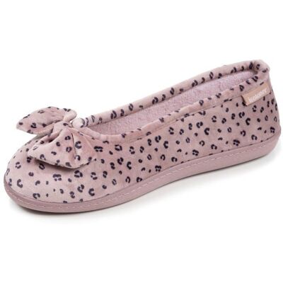 Isotoner Chaussons microvelours semelle ergonomique soutien voûte plantaire léopard blush femme Rose - Publicité Isotoner Chaussons microvelours semelle ergonomique soutien voûte plantaire léopard blush femme Rose - Publicité