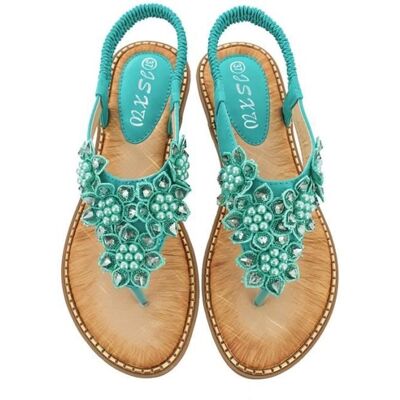 Sandales Femme Boheme Ete Plates à Bout Ouvert Avec Strass - INSFITY - Vert - Talon Plat - Confortable Vert - Publicité Sandales Femme Boheme Ete Plates à Bout Ouvert Avec Strass - INSFITY - Vert - Talon Plat - Confortable Vert - Publicité