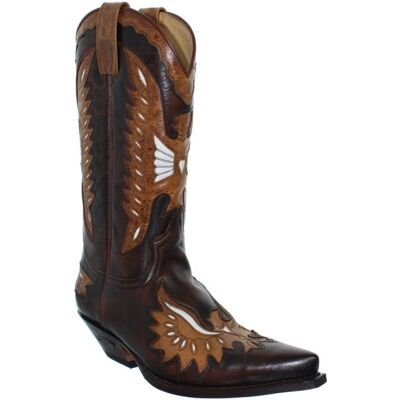 Santiags Hommes Sendra en cuir ref 26371 Antic Marron - Publicité Santiags Hommes Sendra en cuir ref 26371 Antic Marron - Publicité