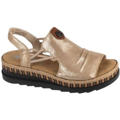 Sandales - RIEKER - Modèle classique - Beige - Synthétique - Élastique Beige - Publicité Sandales - RIEKER - Modèle classique - Beige - Synthétique - Élastique Beige - Publicité