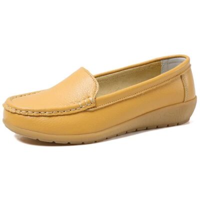 INSFITY Mocassin Femme en Cuir Bicolore Légèreté Doux Confortable été - Jaune Jaune - Publicité INSFITY Mocassin Femme en Cuir Bicolore Légèreté Doux Confortable été - Jaune Jaune - Publicité