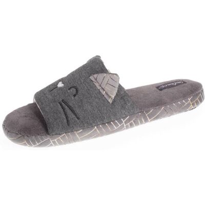 Isotoner Chaussons en jersey et semelle à picots antidérapants gris chiné foncé femme Gris - Publicité Isotoner Chaussons en jersey et semelle à picots antidérapants gris chiné foncé femme Gris - Publicité