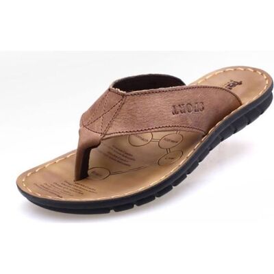 INSFITY Tongs Homme en Cuir Antidérapantes Ete Flip Flops Confortable Pour Piscine et Plage Marron - Publicité INSFITY Tongs Homme en Cuir Antidérapantes Ete Flip Flops Confortable Pour Piscine et Plage Marron - Publicité
