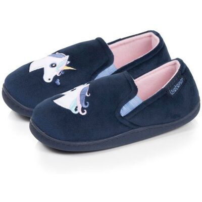 Isotoner Chaussons velours maintien souple facile à enfiler semelle flexible marine fille Bleu - Publicité Isotoner Chaussons velours maintien souple facile à enfiler semelle flexible marine fille Bleu - Publicité