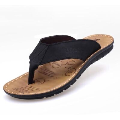 INSFITY Tongs Homme en Cuir Antidérapantes Ete Flip Flops - Marque - Noir - Confortable Pour Piscine et Plage Noir - Publicité INSFITY Tongs Homme en Cuir Antidérapantes Ete Flip Flops - Marque - Noir - Confortable Pour Piscine et Plage Noir - Publicité