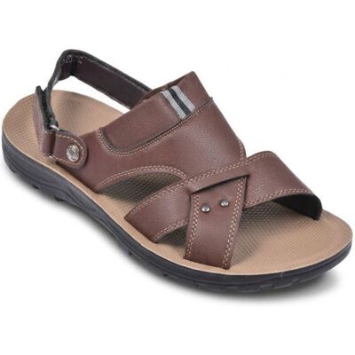 OZABI Sandales Homme Confort Semelle Souple Antiderapante Scratch 39-45 XG107 MARRON Marron - Publicité OZABI Sandales Homme Confort Semelle Souple Antiderapante Scratch 39-45 XG107 MARRON Marron - Publicité