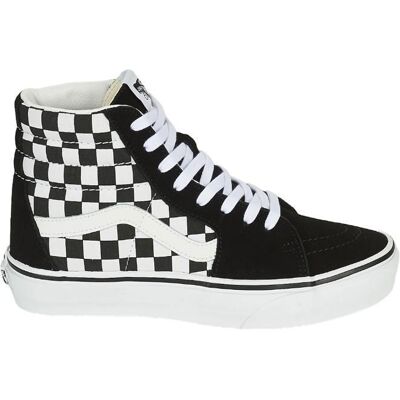 Baskets Vans Sk8-Hi Checkerboard Noire - VANS - Homme - Cuir - Lacets Noir - Publicité Baskets Vans Sk8-Hi Checkerboard Noire - VANS - Homme - Cuir - Lacets Noir - Publicité