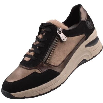 Baskets Rieker Femme Multicolore - N9301-90 - Talon Compensé 50mm - Fermeture Zip Blanc - Publicité Baskets Rieker Femme Multicolore - N9301-90 - Talon Compensé 50mm - Fermeture Zip Blanc - Publicité