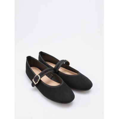 Ballerines style babies en suédine.Dotées dune bride avec boucle métallique.Modèle à semelle légèrement rembourrée. pour femme - Ba Noir - Publicité Ballerines style babies en suédine.Dotées dune bride avec boucle métallique.Modèle à semelle légèrement rembourrée. pour femme - Ba Noir - Publicité