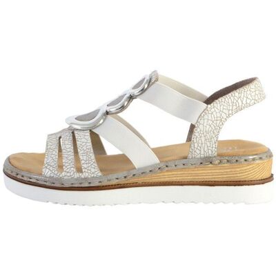 Sandales Rieker - Blanc - Bride - Compensé - Femme Blanc - Publicité Sandales Rieker - Blanc - Bride - Compensé - Femme Blanc - Publicité