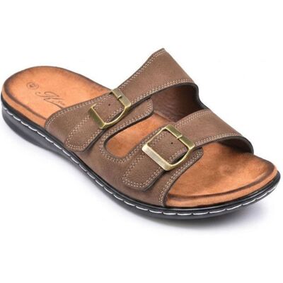 OZABI Sandales homme boucles réglables confort été SU11079 MARRON Marron - Publicité OZABI Sandales homme boucles réglables confort été SU11079 MARRON Marron - Publicité