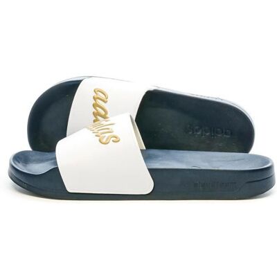 Claquettes Adidas Adilett pour femmes - Blanc/noir - Dessus synthétique Bleu - Publicité Claquettes Adidas Adilett pour femmes - Blanc/noir - Dessus synthétique Bleu - Publicité