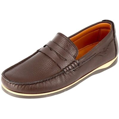 BELYM Mocassin homme ville en Véritable cuir marron 40 Marron - Publicité BELYM Mocassin homme ville en Véritable cuir marron 40 Marron - Publicité