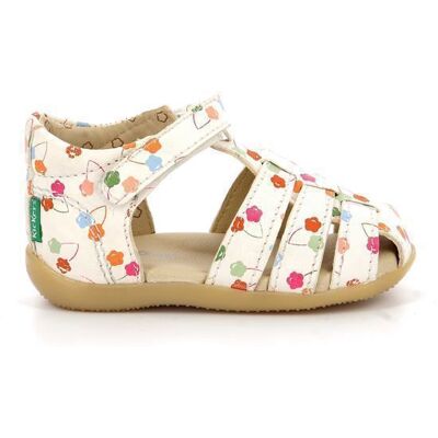 Sandales - KICKERS - Bigflo-2 - Cuir - Blanc - Scratch Blanc - Publicité Sandales - KICKERS - Bigflo-2 - Cuir - Blanc - Scratch Blanc - Publicité