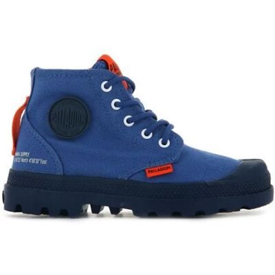 Boots enfant PALLADIUM Pampa Supply bleu - zip talon plat 3 cm Bleu - Publicité Boots enfant PALLADIUM Pampa Supply bleu - zip talon plat 3 cm Bleu - Publicité