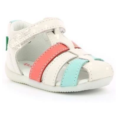 Sandales Kickers Fille en Cuir Blanc - Modèle Bigflo - Confortable pour Printemps/Été Blanc - Publicité Sandales Kickers Fille en Cuir Blanc - Modèle Bigflo - Confortable pour Printemps/Été Blanc - Publicité