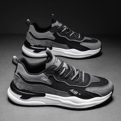 Baskets Homme - INSFITY - Casual Running - Black - Gris - Drop 7 mm Gris - Publicité Baskets Homme - INSFITY - Casual Running - Black - Gris - Drop 7 mm Gris - Publicité