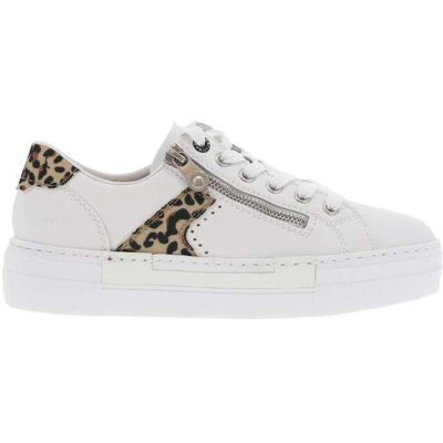 RIEKER® Tennis cuir talon plateforme Blanc - Publicité RIEKER® Tennis cuir talon plateforme Blanc - Publicité