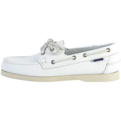 Chaussures bateaux - SEBAGO - Docksides Portland - Blanc - Cuir - Semelle caoutchouc Blanc - Publicité Chaussures bateaux - SEBAGO - Docksides Portland - Blanc - Cuir - Semelle caoutchouc Blanc - Publicité