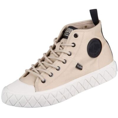 Chaussures PALLADIUM Palla Ace Mid Beige - Femme/Adulte - Lacets - Textile Beige - Publicité Chaussures PALLADIUM Palla Ace Mid Beige - Femme/Adulte - Lacets - Textile Beige - Publicité