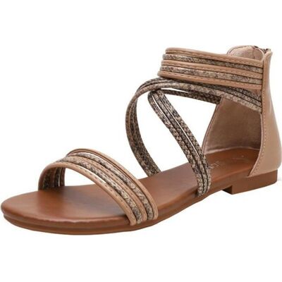 Sandale Femme - MOBIGARLAN - Kaki - Cuir - Fermeture éclair - Confortable FBC45B Marron - Publicité Sandale Femme - MOBIGARLAN - Kaki - Cuir - Fermeture éclair - Confortable FBC45B Marron - Publicité