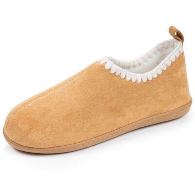 Isotoner Chaussons suédine semelle bloup extra confort camel femme Marron - Publicité Isotoner Chaussons suédine semelle bloup extra confort camel femme Marron - Publicité