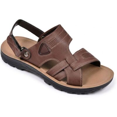 OZABI Sandales Homme Confort Semelle Souple Antiderapante Scratch 39-45 XG105 CAFE - Publicité OZABI Sandales Homme Confort Semelle Souple Antiderapante Scratch 39-45 XG105 CAFE - Publicité