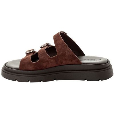 Mules Cuir Tamaris - Mocca Marron - Publicité Mules Cuir Tamaris - Mocca Marron - Publicité