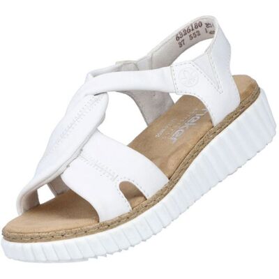 Rieker Sandalettes pour Femme 63261-80 Blanc Blanc - Publicité Rieker Sandalettes pour Femme 63261-80 Blanc Blanc - Publicité