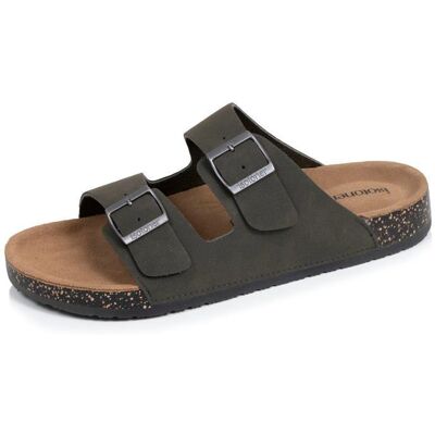 Isotoner Sandales semelle intérieure cuir patch talon confort everywear et soutien voute plantaire sandales de kaki homme Vert - Publicité Isotoner Sandales semelle intérieure cuir patch talon confort everywear et soutien voute plantaire sandales de kaki homme Vert - Publicité