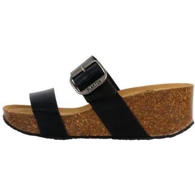 Mules Compensée Cuir Plakton So Rock - Noir Noir - Publicité Mules Compensée Cuir Plakton So Rock - Noir Noir - Publicité