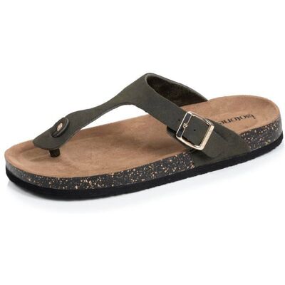Isotoner Sandales à simple bride tong semelle intérieur patch talon ultra confortables kaki femme Vert - Publicité Isotoner Sandales à simple bride tong semelle intérieur patch talon ultra confortables kaki femme Vert - Publicité