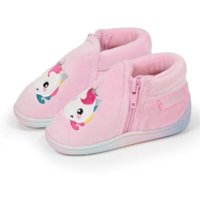 Isotoner Chaussons à zip faciles à enfiler bon maintien du pied semelle antidérapante rose bébé fille Rose - Publicité Isotoner Chaussons à zip faciles à enfiler bon maintien du pied semelle antidérapante rose bébé fille Rose - Publicité