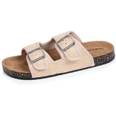 Isotoner Sandales à doubles bride semelle intérieur patch talon ultra confortables rafia beige femme Beige - Publicité Isotoner Sandales à doubles bride semelle intérieur patch talon ultra confortables rafia beige femme Beige - Publicité