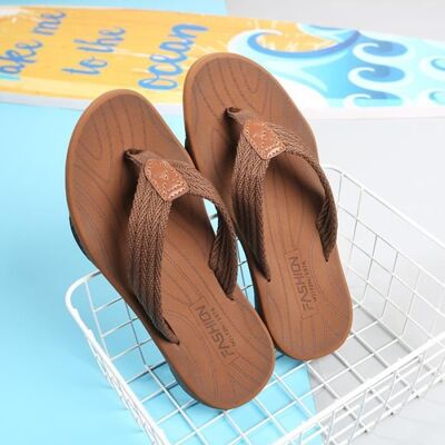 INSFITY Tongs Homme Talon plat pour plage Doux Antidérapant - Marron - Polyester Marron - Publicité INSFITY Tongs Homme Talon plat pour plage Doux Antidérapant - Marron - Polyester Marron - Publicité